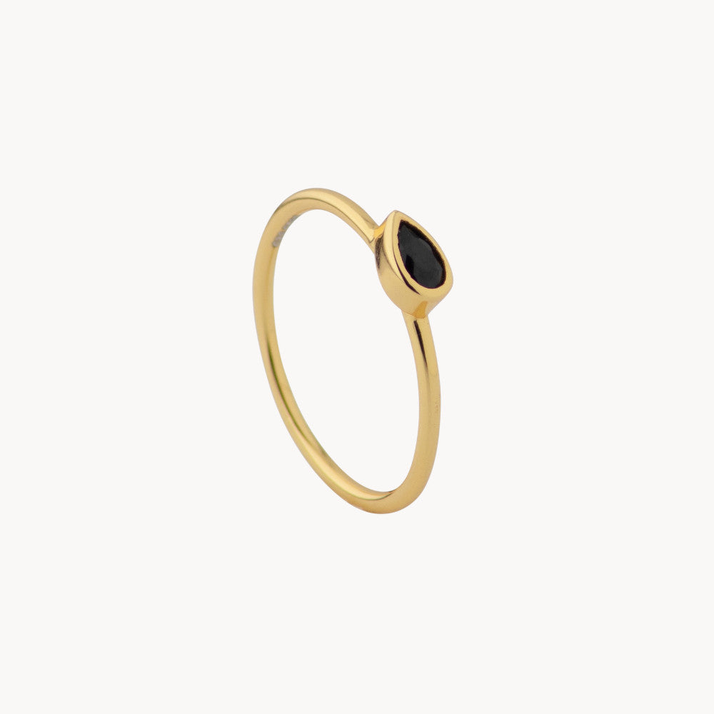 Minimalist Teardrop Ring in 18kt Gold-Plated Sterling Silver - Jewel Edition