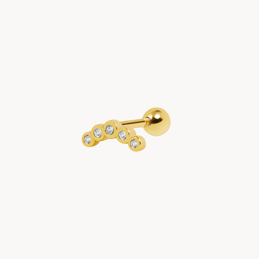 Big Brave Piercing: Sterling Silver 925 Gold Plated - Jewel Edition