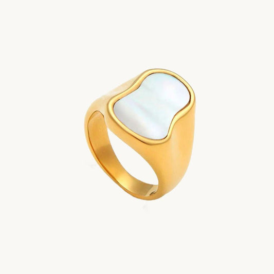 Olin White: Irregular Nacar Stone XL Ring - Jewel Edition