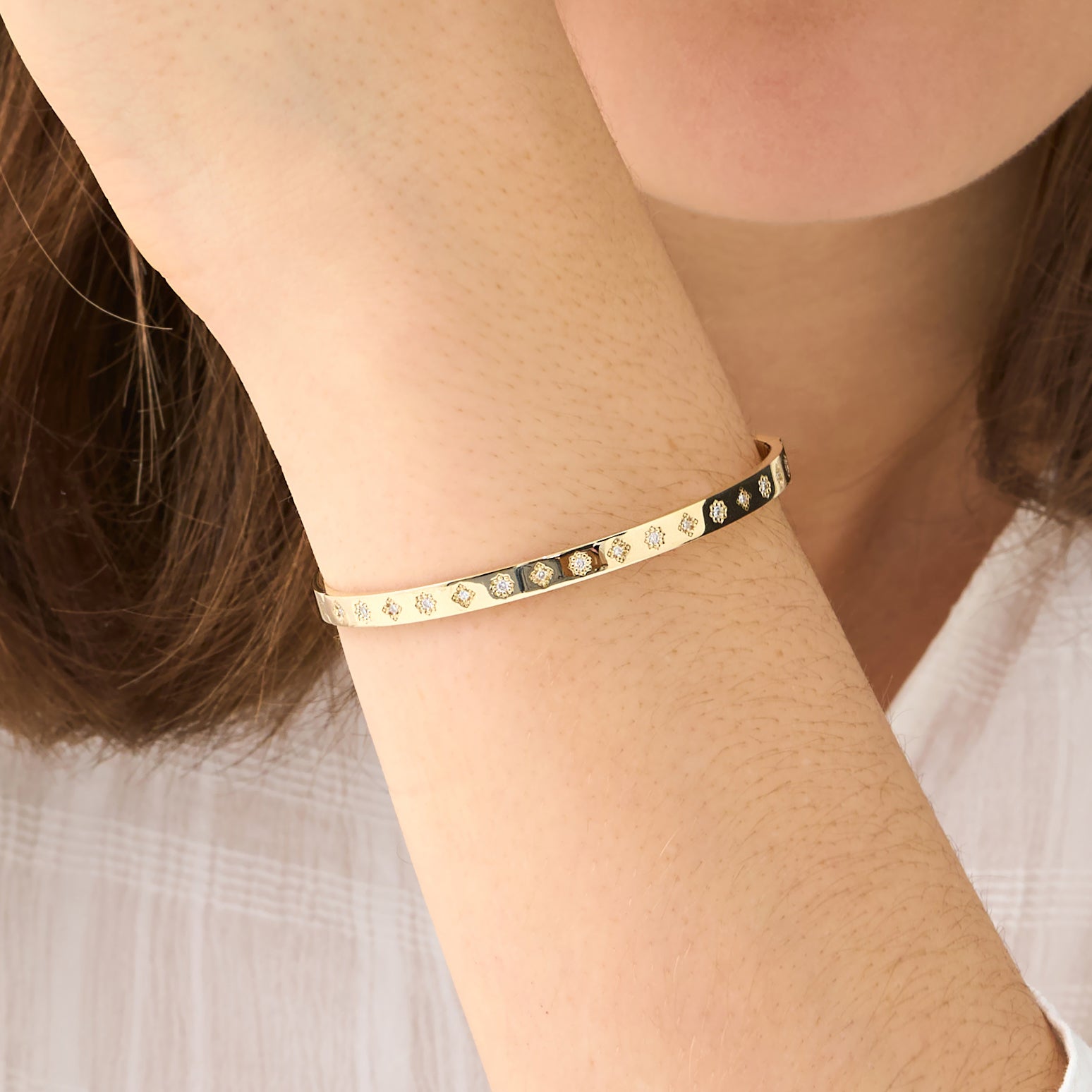 Flower Bangle Bracelet
