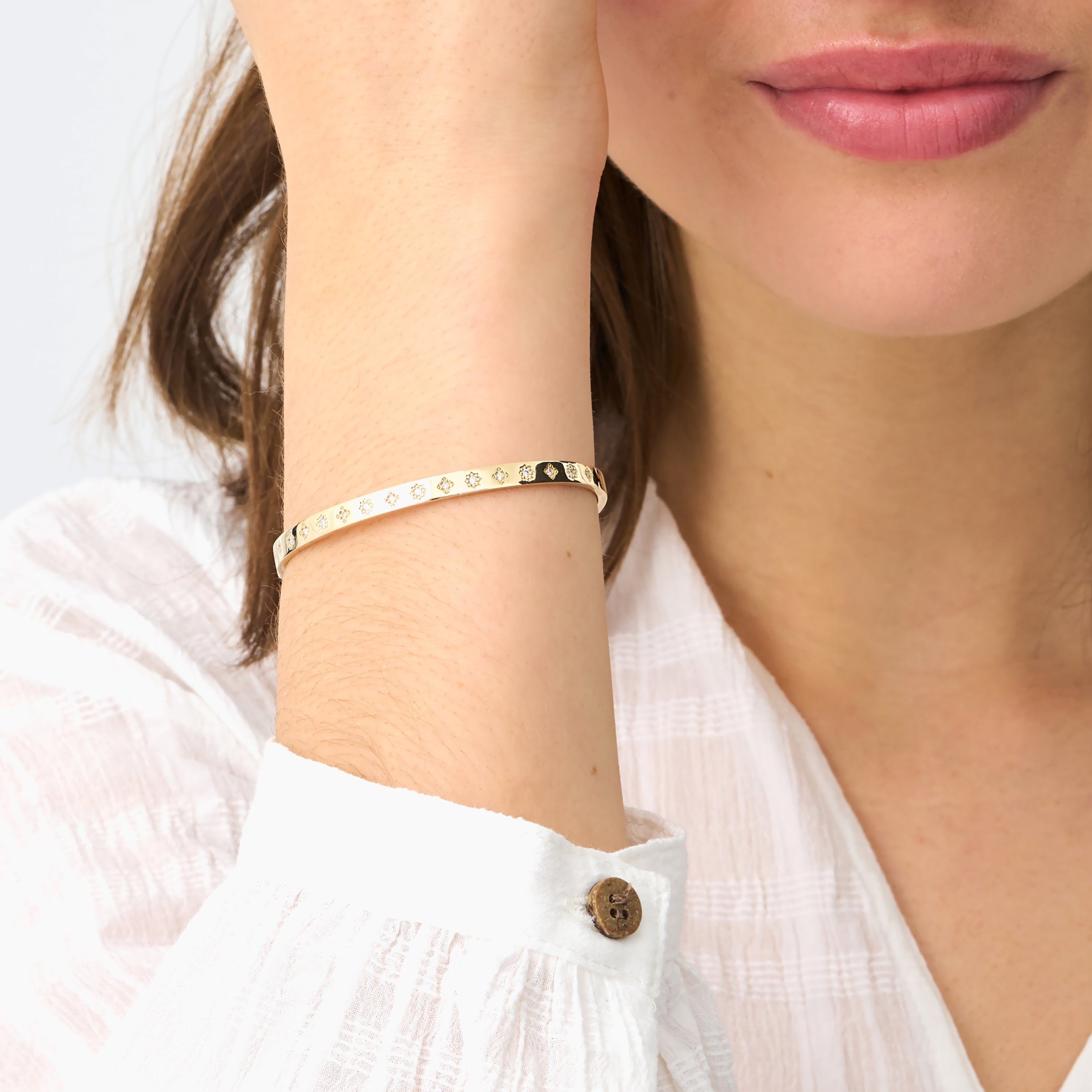 Flower Bangle Bracelet