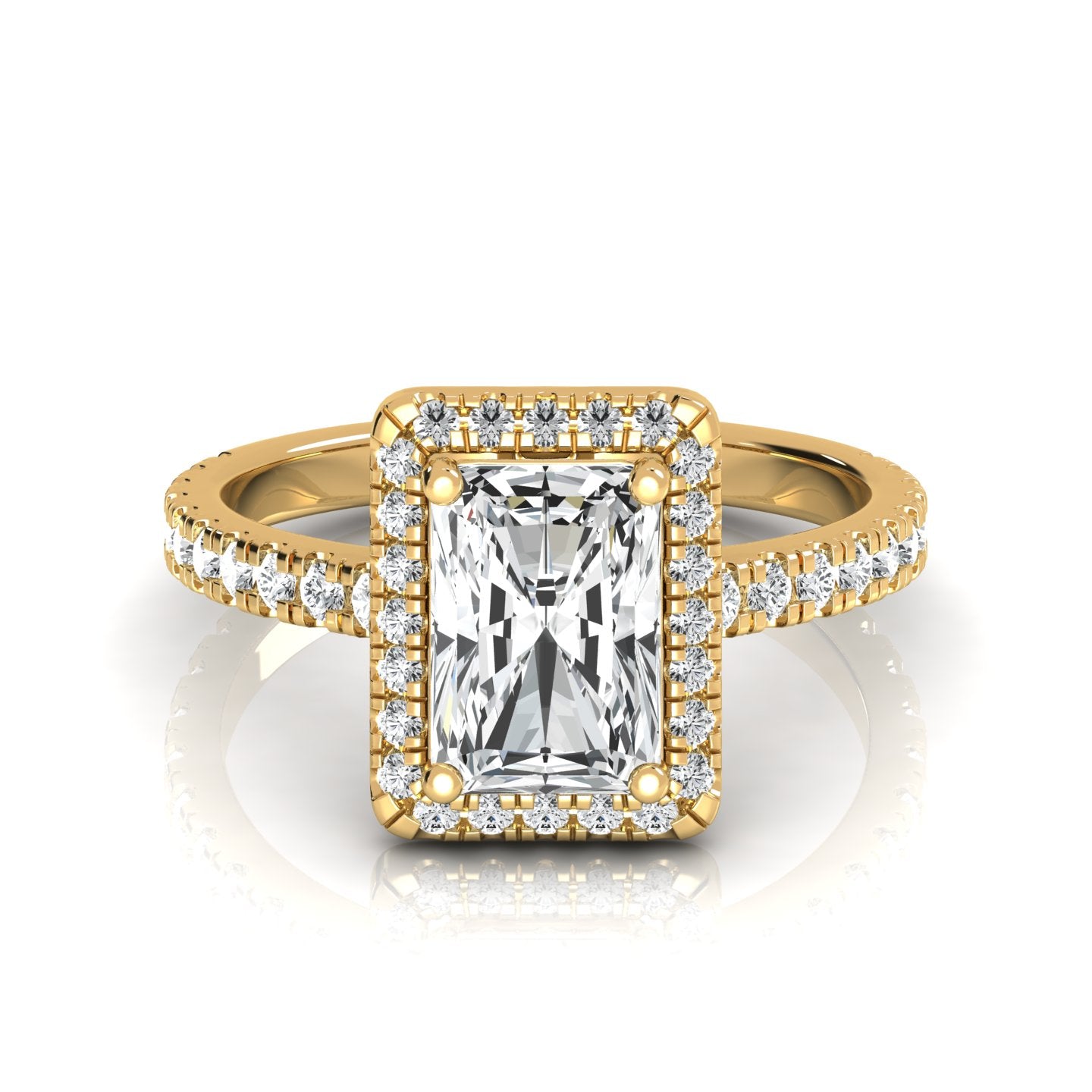 Radiant Combo: 3.5 CT Diamond Engagement Ring with Matching Radiant Cut Wedding Band - Symbolize Everlasting Love - Unmatched Brilliance for Your Eternal Bond