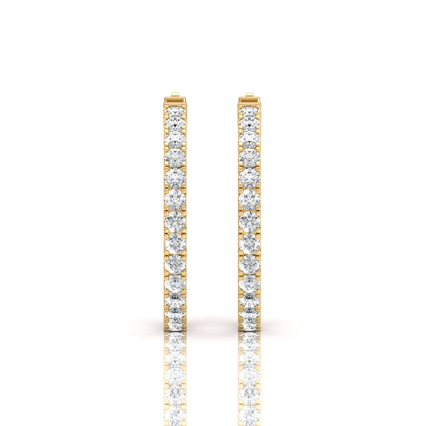 Bliss Lab Grown Diamond Hoop Earrings (3 ct. tw.) - Timeless Sophistication - Elevate your look with these stunning hoop earrings featuring 3 carats total weight of lab-grown diamonds, exuding timeless sophistication