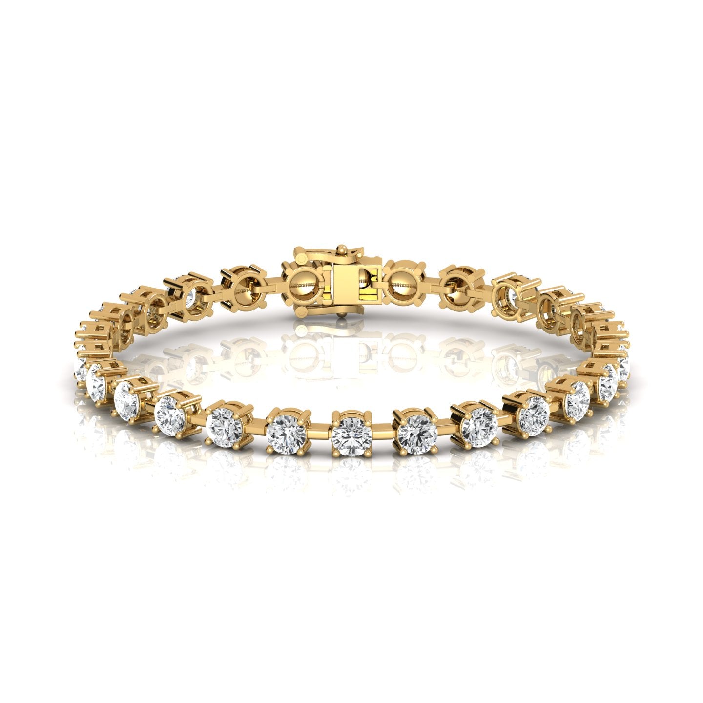 "Aimee Diamond Bracelet - 7 Inches (Moissanite) - Exquisite bracelet adorned with brilliant moissanite stones, adding a touch of glamour to your wrist