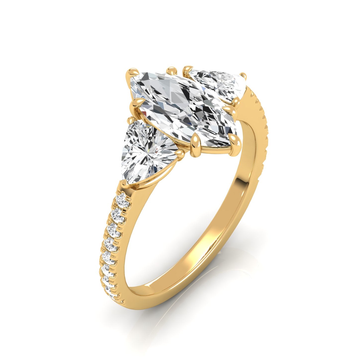 The Three Stone Marquise Engagement Ring (2.20 ct. tw.) - Timeless Elegance with Exquisite Sparkle