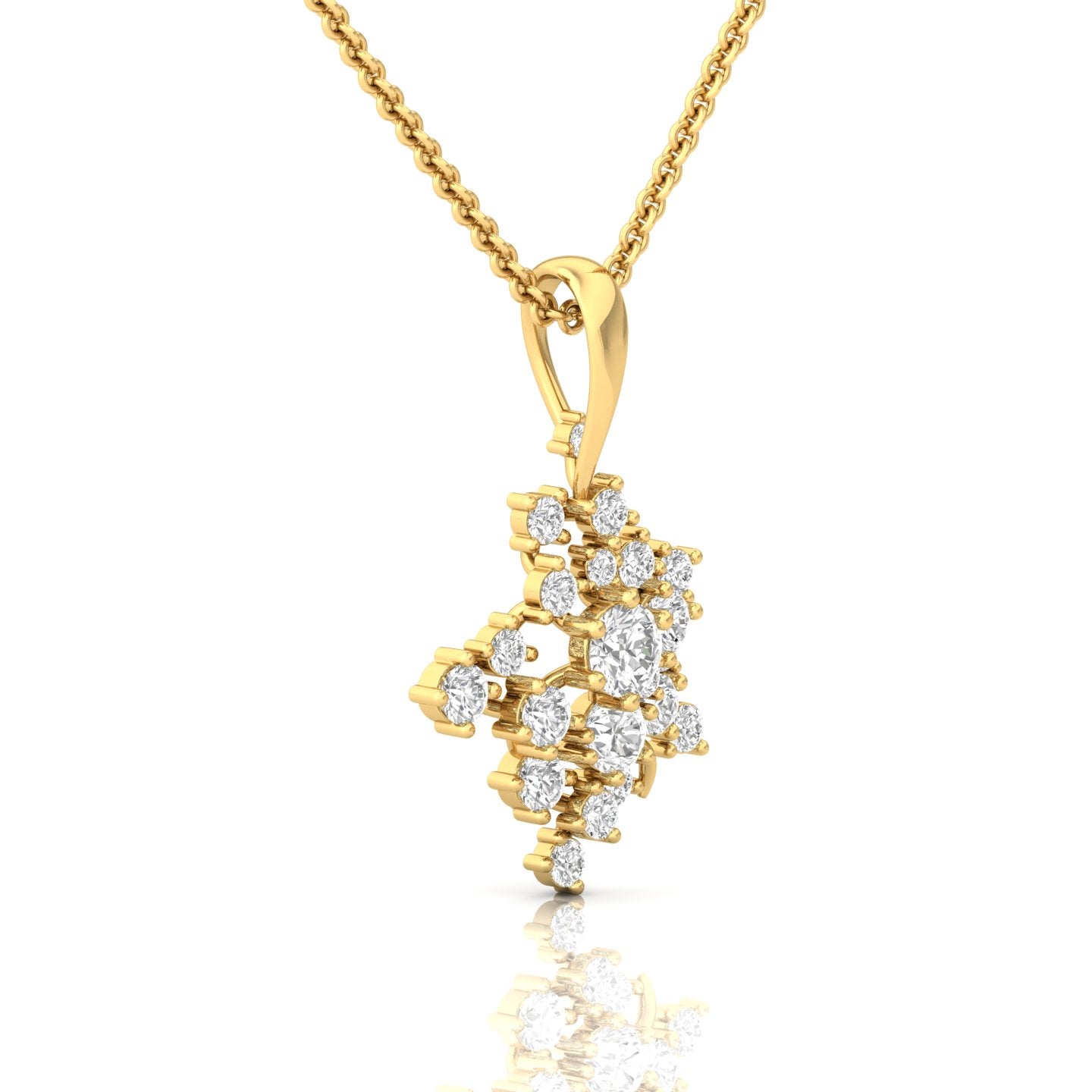 Diamond Cluster Necklace (4/3 ct. tw.) - A Stunning Statement Piece - Elevate Your Look with Exquisite Sparkle