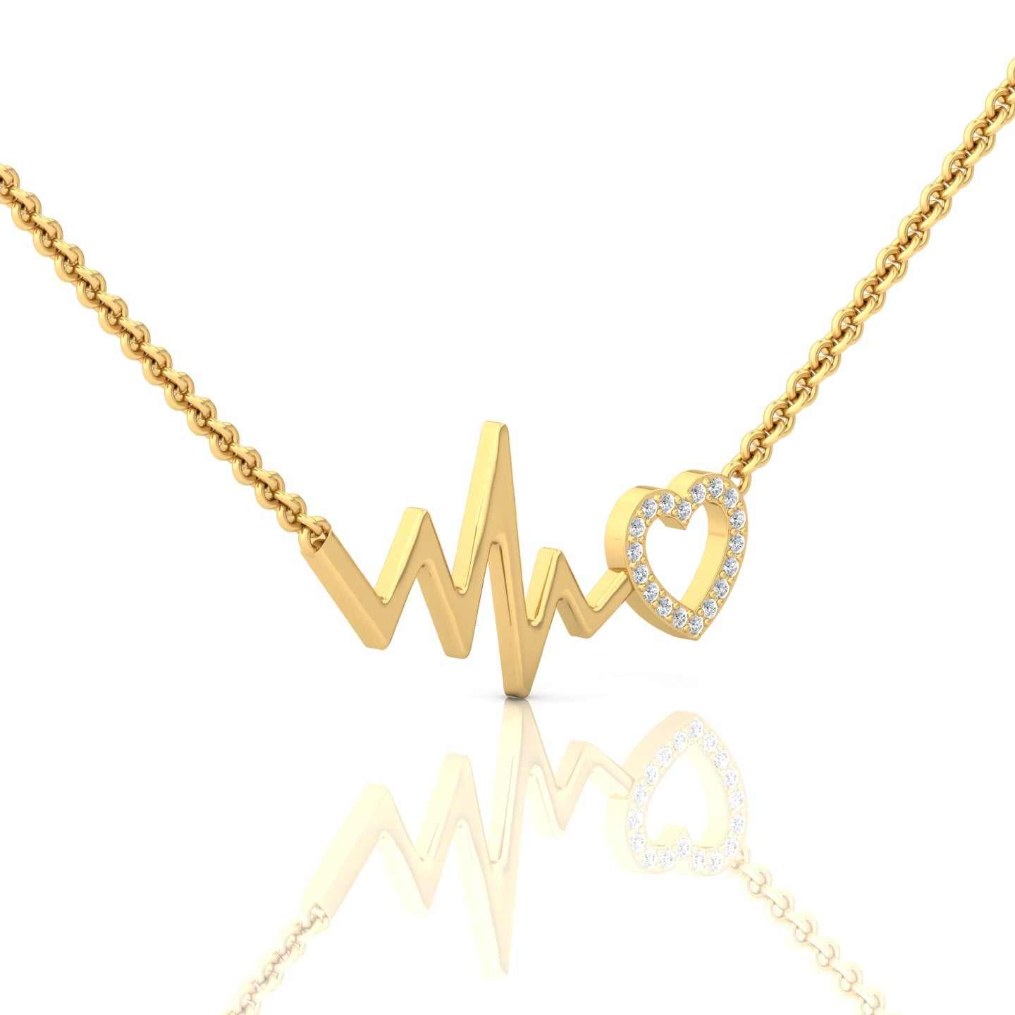 Heartbeat Necklace 1/10 ct tw Lab Grown Diamonds - Capture the Rhythm of Your Love with Ethically Sourced Sparkle