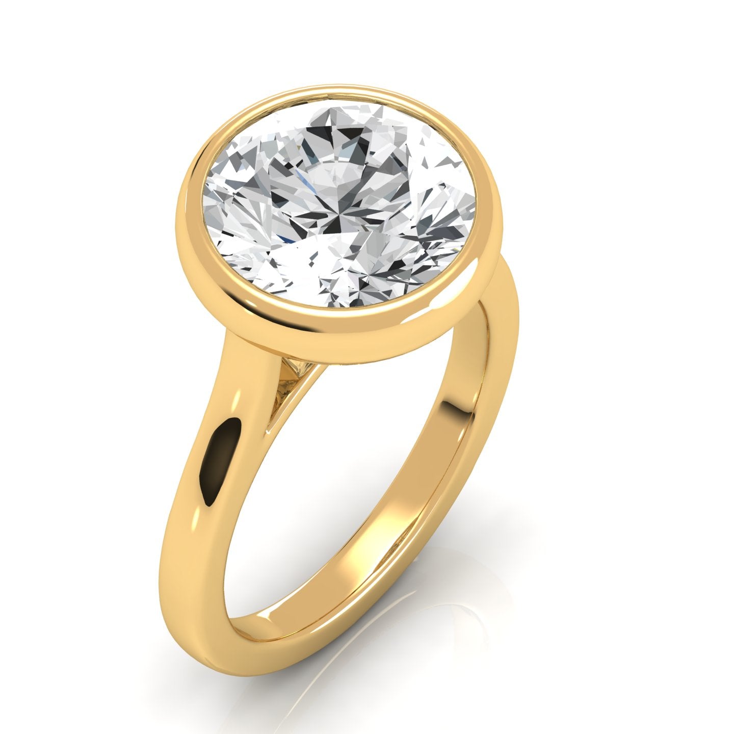 Spectacular 3.50 CT Round Cut Moissanite/Lab-Grown Engagement Ring: Open Bezel Solitaire Setting with Diamonds - Timeless Anniversary & Wedding Elegance in 14K Gold - Elevate Your Union with Ethical Brilliance