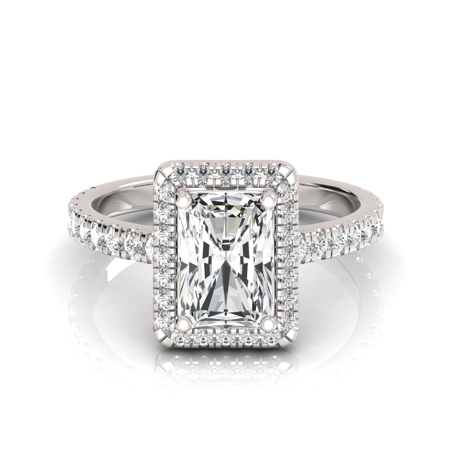 Radiant Combo: 3.5 CT Diamond Engagement Ring with Matching Radiant Cut Wedding Band - Symbolize Everlasting Love - Unmatched Brilliance for Your Eternal Bond