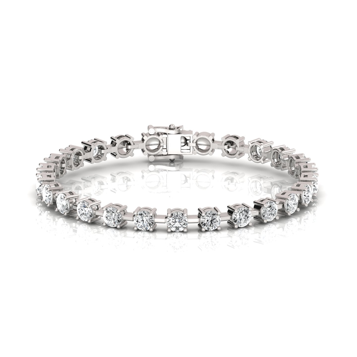 "Aimee Diamond Bracelet - 7 Inches (Moissanite) - Exquisite bracelet adorned with brilliant moissanite stones, adding a touch of glamour to your wrist