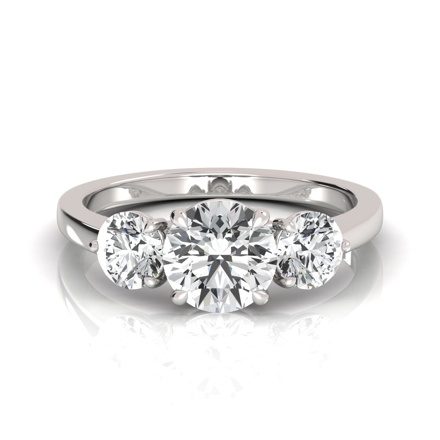 The Three Stone Round Brilliant Engagement Ring (2.5 ct. tw.) - Classic Elegance with Sparkling Brilliance