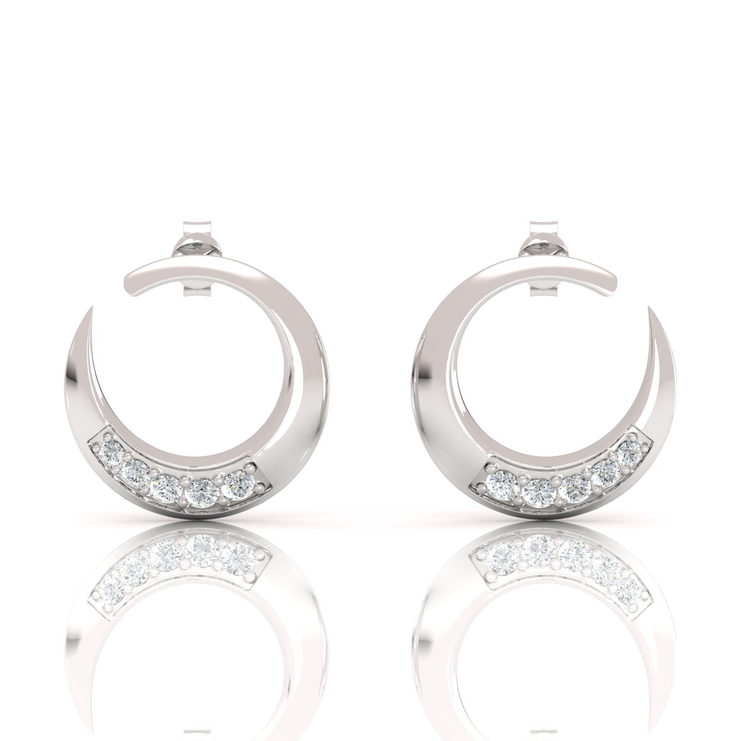 Chic Curved Marseille Diamond Huggie Earrings: Sparkle with 0.60 ct. Total Weight - Effortlessly Stylish Accessories for Every Look