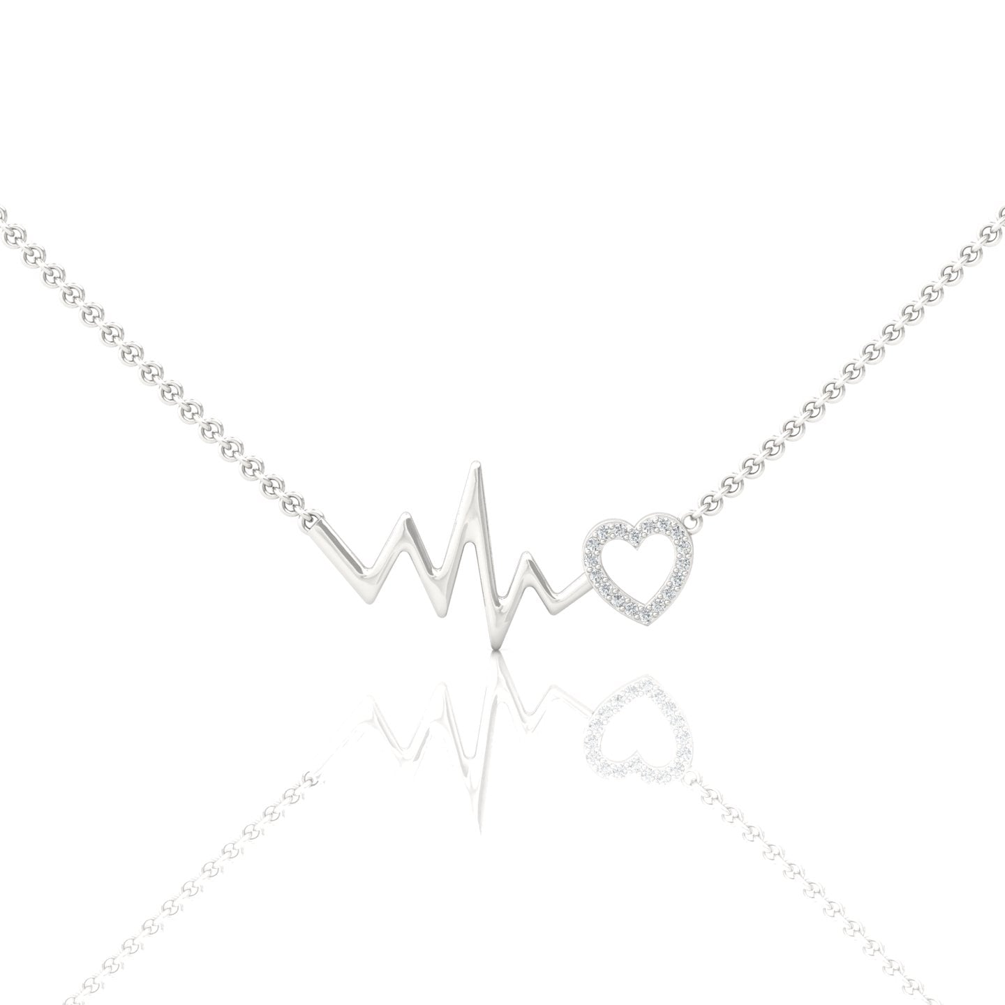 Heartbeat Necklace 1/10 ct tw Lab Grown Diamonds - Capture the Rhythm of Your Love with Ethically Sourced Sparkle