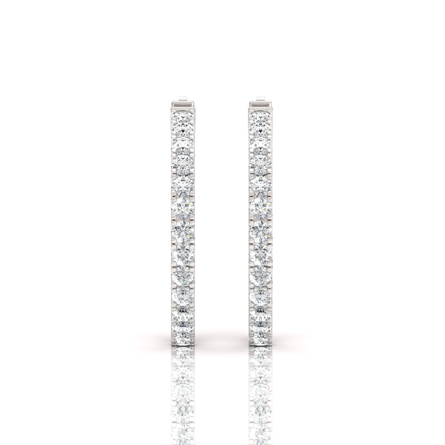 Bliss Lab Grown Diamond Hoop Earrings (3 ct. tw.) - Timeless Sophistication - Elevate your look with these stunning hoop earrings featuring 3 carats total weight of lab-grown diamonds, exuding timeless sophistication