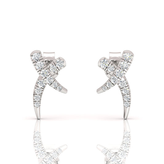 Dazzle with Elegance: Curved Marseille Diamond Huggie Earrings (0.60 ct. tw.) - Effortlessly Stylish Sparkle for Every Occasion