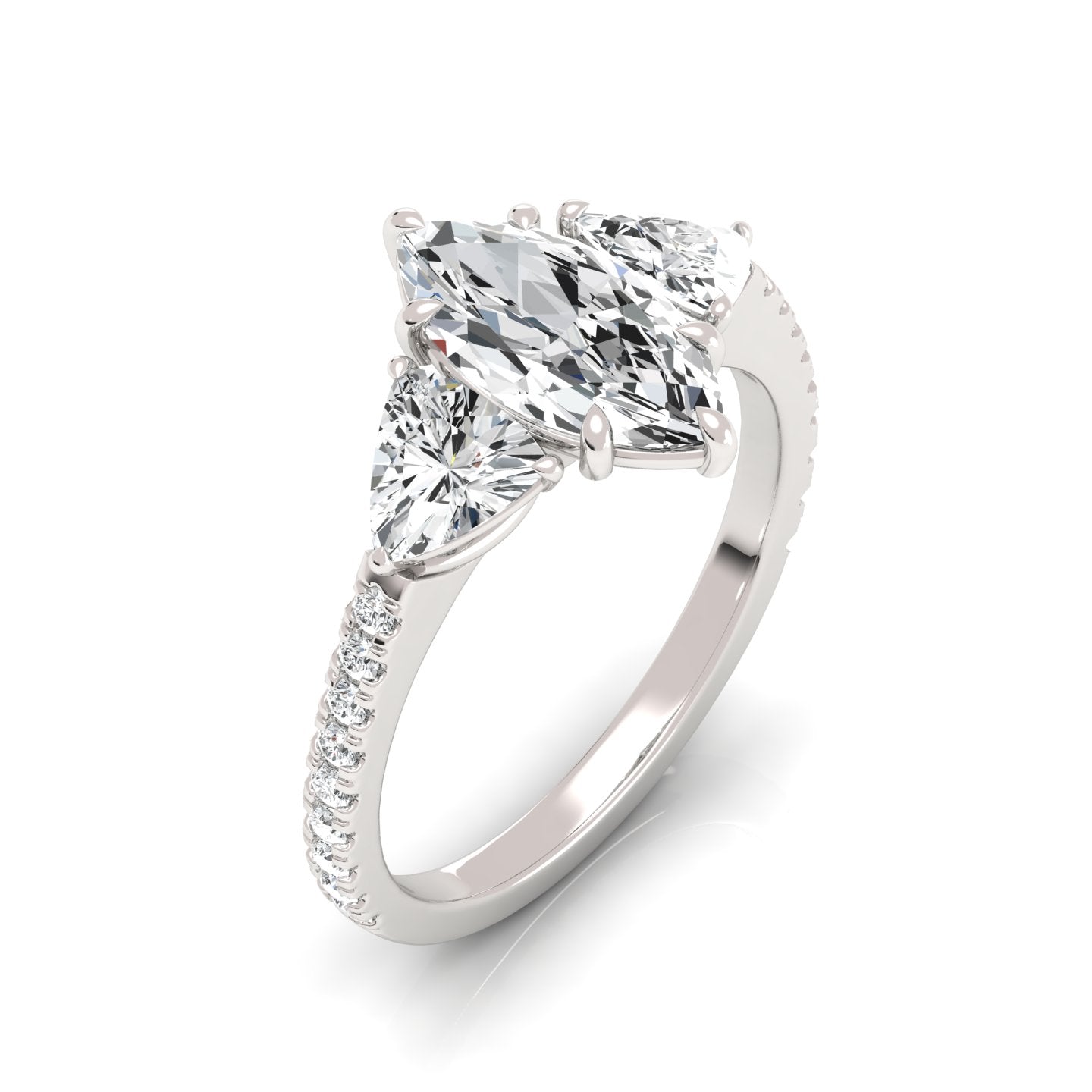 The Three Stone Marquise Engagement Ring (2.20 ct. tw.) - Timeless Elegance with Exquisite Sparkle