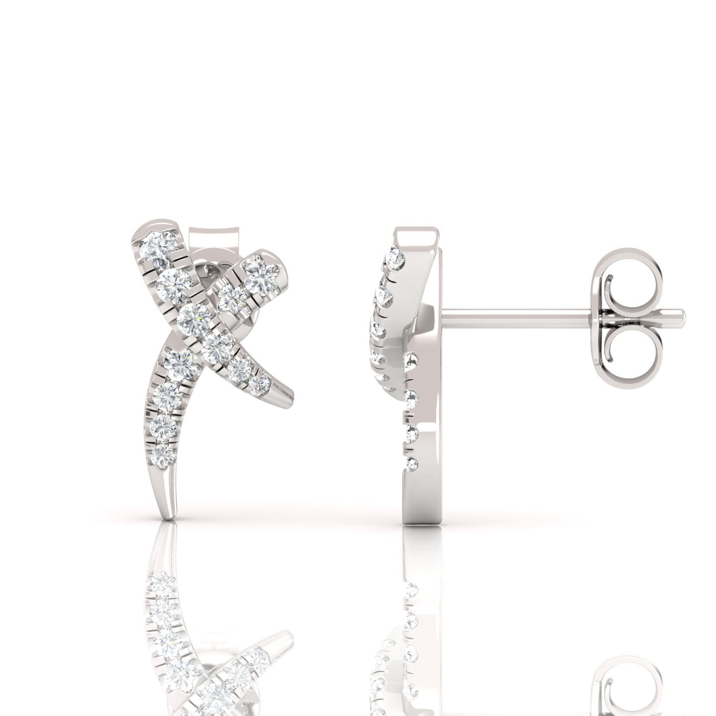 Dazzle with Elegance: Curved Marseille Diamond Huggie Earrings (0.60 ct. tw.) - Effortlessly Stylish Sparkle for Every Occasion