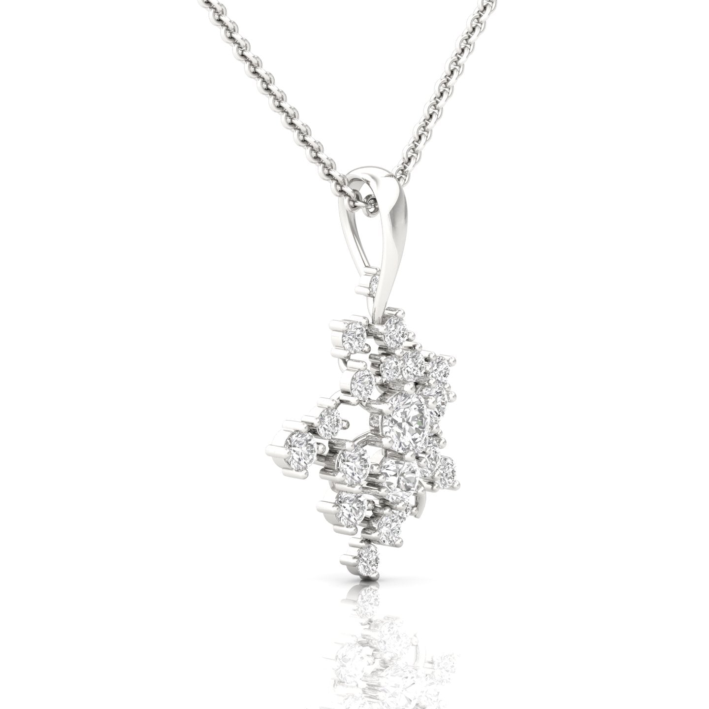 Diamond Cluster Necklace (4/3 ct. tw.) - A Stunning Statement Piece - Elevate Your Look with Exquisite Sparkle