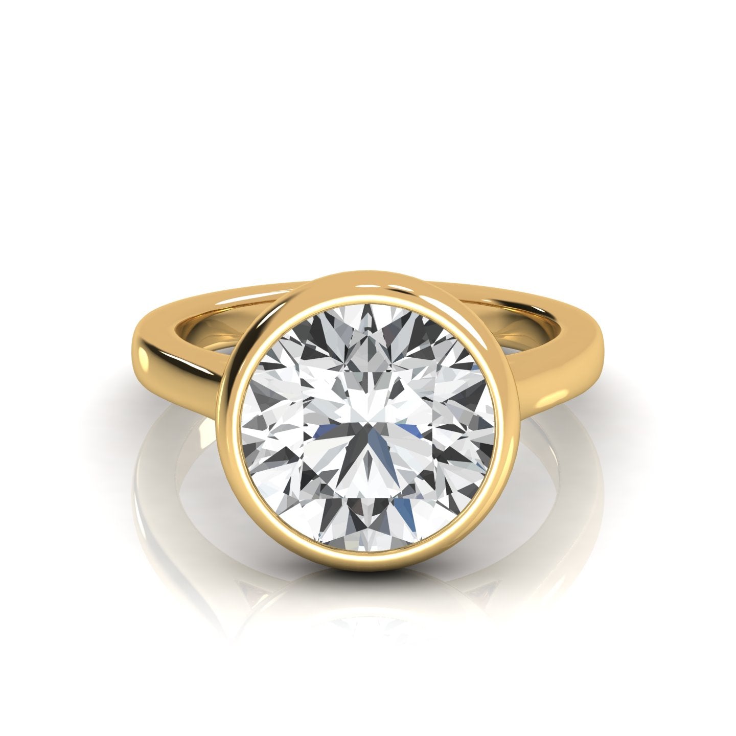 Spectacular 3.50 CT Round Cut Moissanite/Lab-Grown Engagement Ring: Open Bezel Solitaire Setting with Diamonds - Timeless Anniversary & Wedding Elegance in 14K Gold - Elevate Your Union with Ethical Brilliance