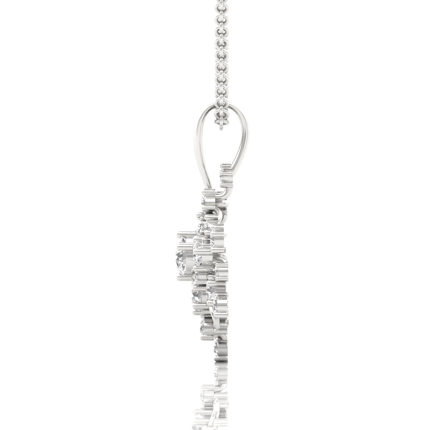 Diamond Cluster Necklace (4/3 ct. tw.) - A Stunning Statement Piece - Elevate Your Look with Exquisite Sparkle