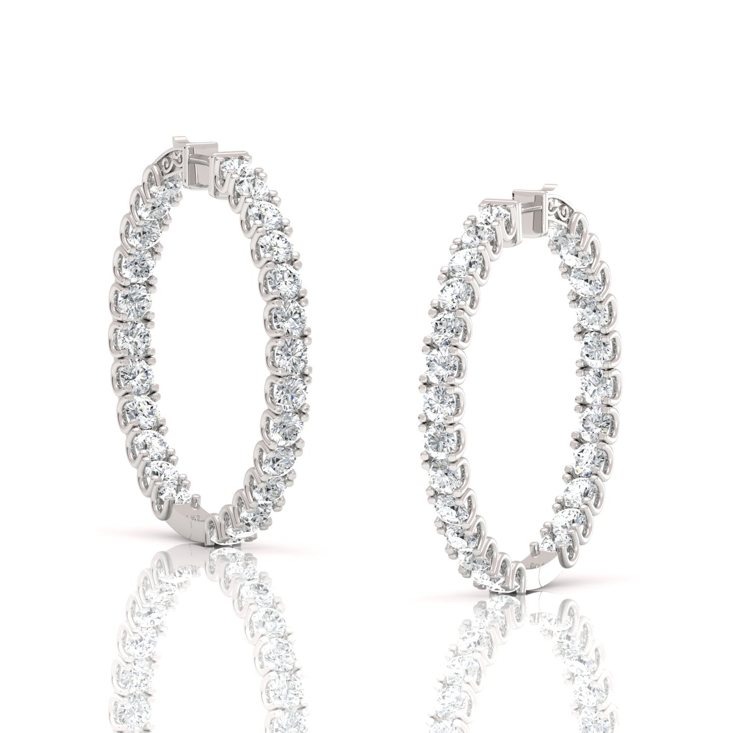 Bliss Lab Grown Diamond Hoop Earrings (3 ct. tw.) - Timeless Sophistication - Elevate your look with these stunning hoop earrings featuring 3 carats total weight of lab-grown diamonds, exuding timeless sophistication