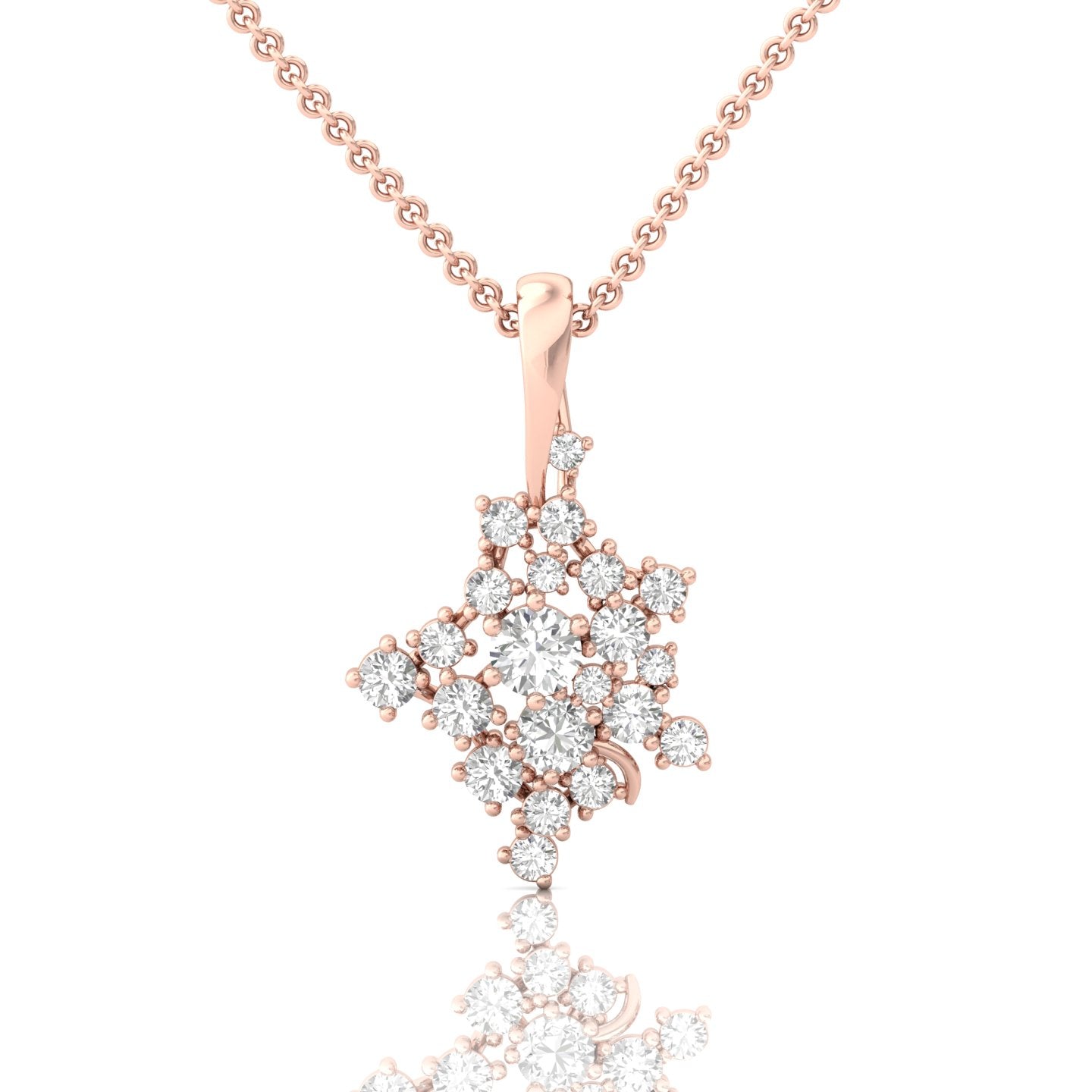 Diamond Cluster Necklace (4/3 ct. tw.) - A Stunning Statement Piece - Elevate Your Look with Exquisite Sparkle