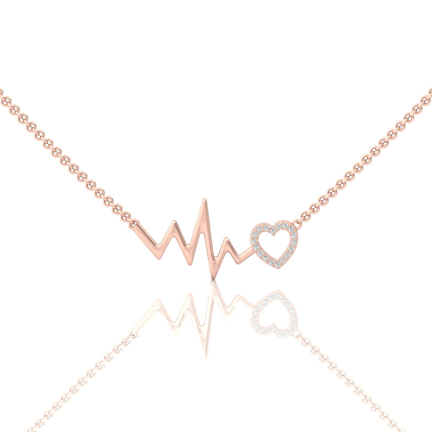 Heartbeat Necklace 1/10 ct tw Lab Grown Diamonds - Capture the Rhythm of Your Love with Ethically Sourced Sparkle