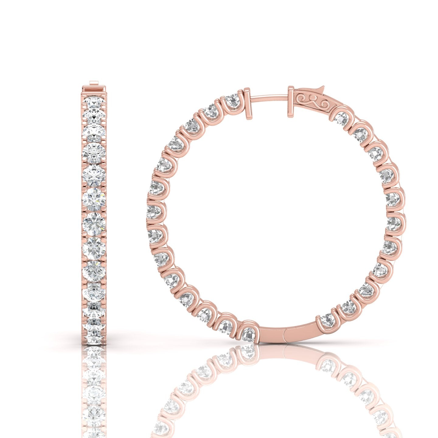 Bliss Lab Grown Diamond Hoop Earrings (3 ct. tw.) - Timeless Sophistication - Elevate your look with these stunning hoop earrings featuring 3 carats total weight of lab-grown diamonds, exuding timeless sophistication