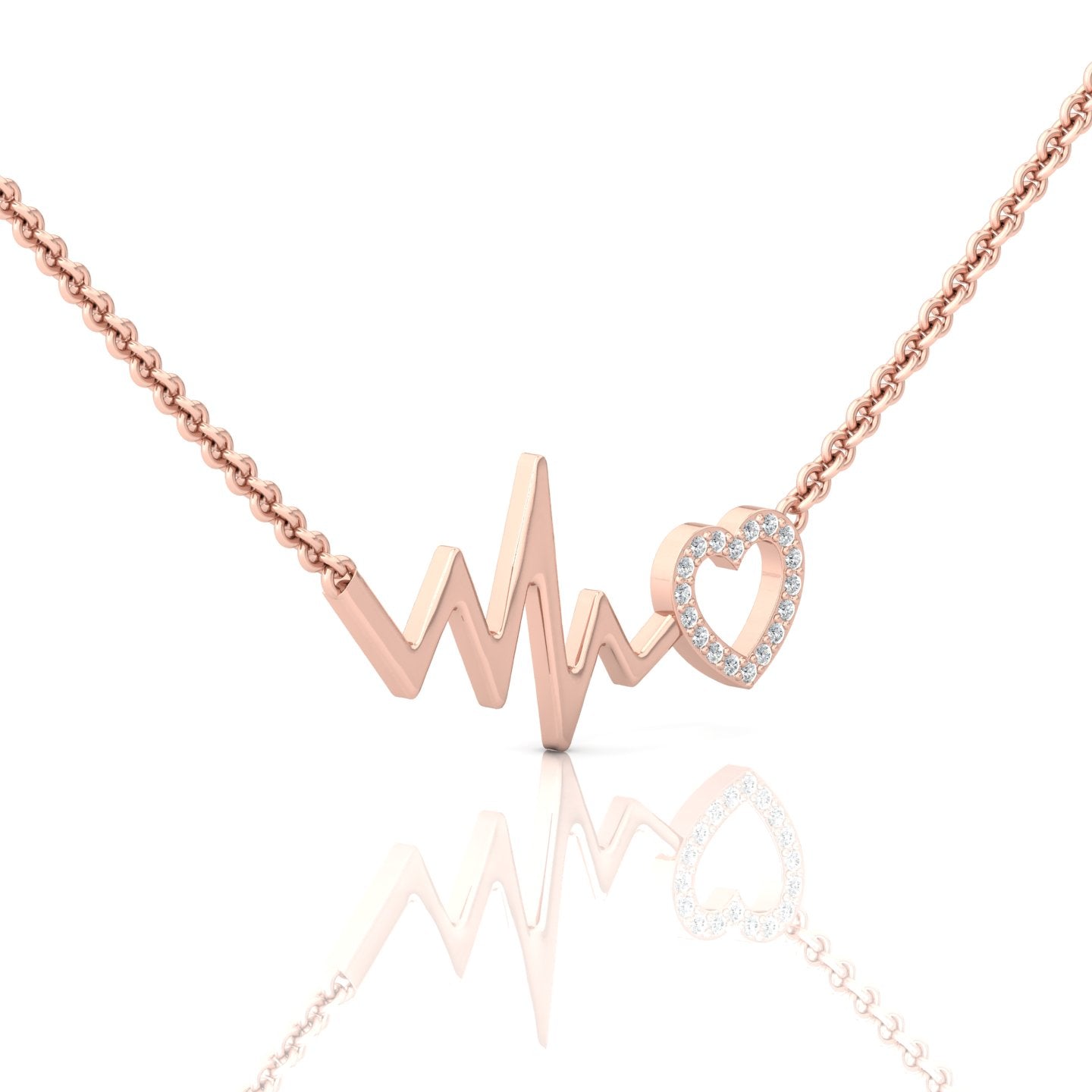 Heartbeat Necklace 1/10 ct tw Lab Grown Diamonds - Capture the Rhythm of Your Love with Ethically Sourced Sparkle