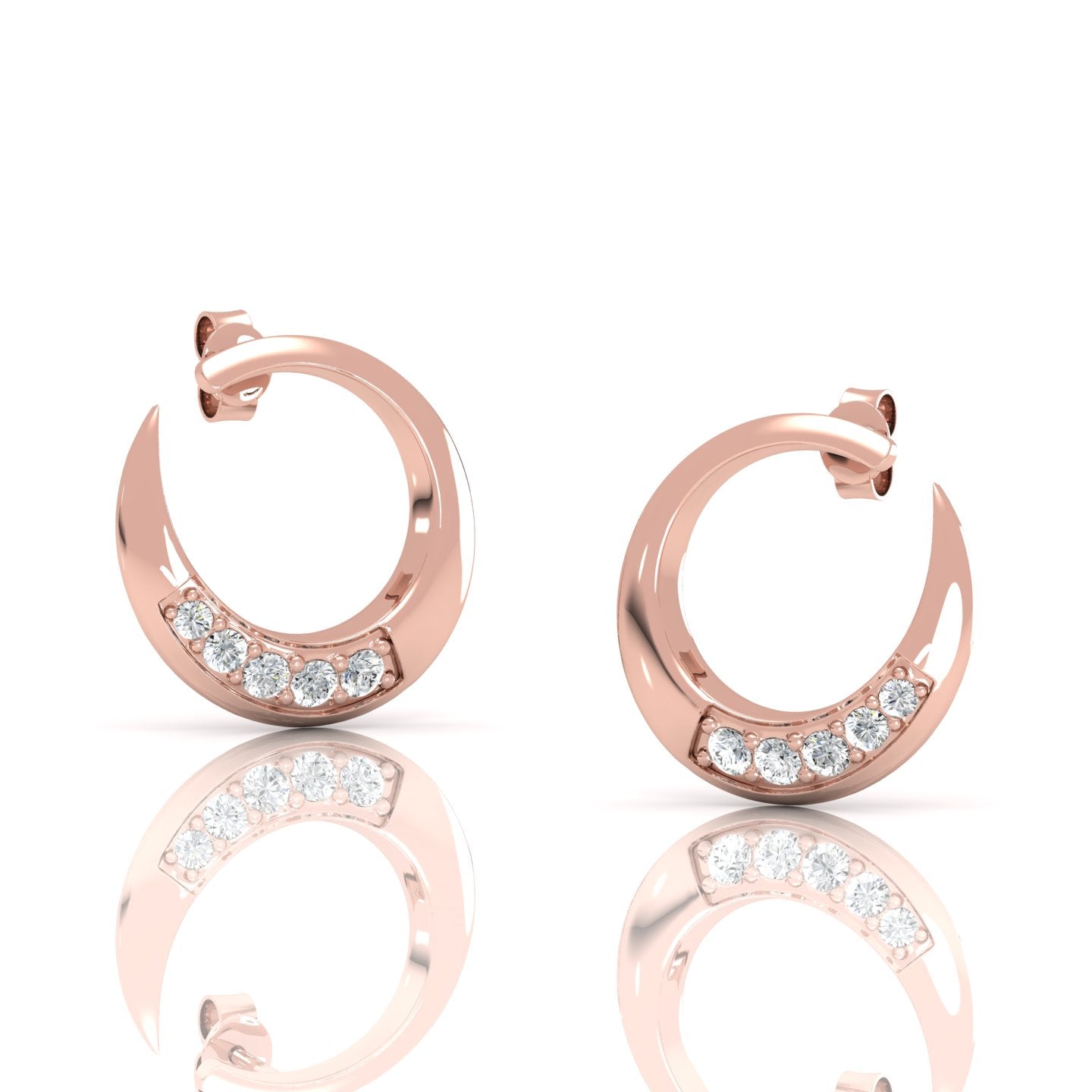 Chic Curved Marseille Diamond Huggie Earrings: Sparkle with 0.60 ct. Total Weight - Effortlessly Stylish Accessories for Every Look