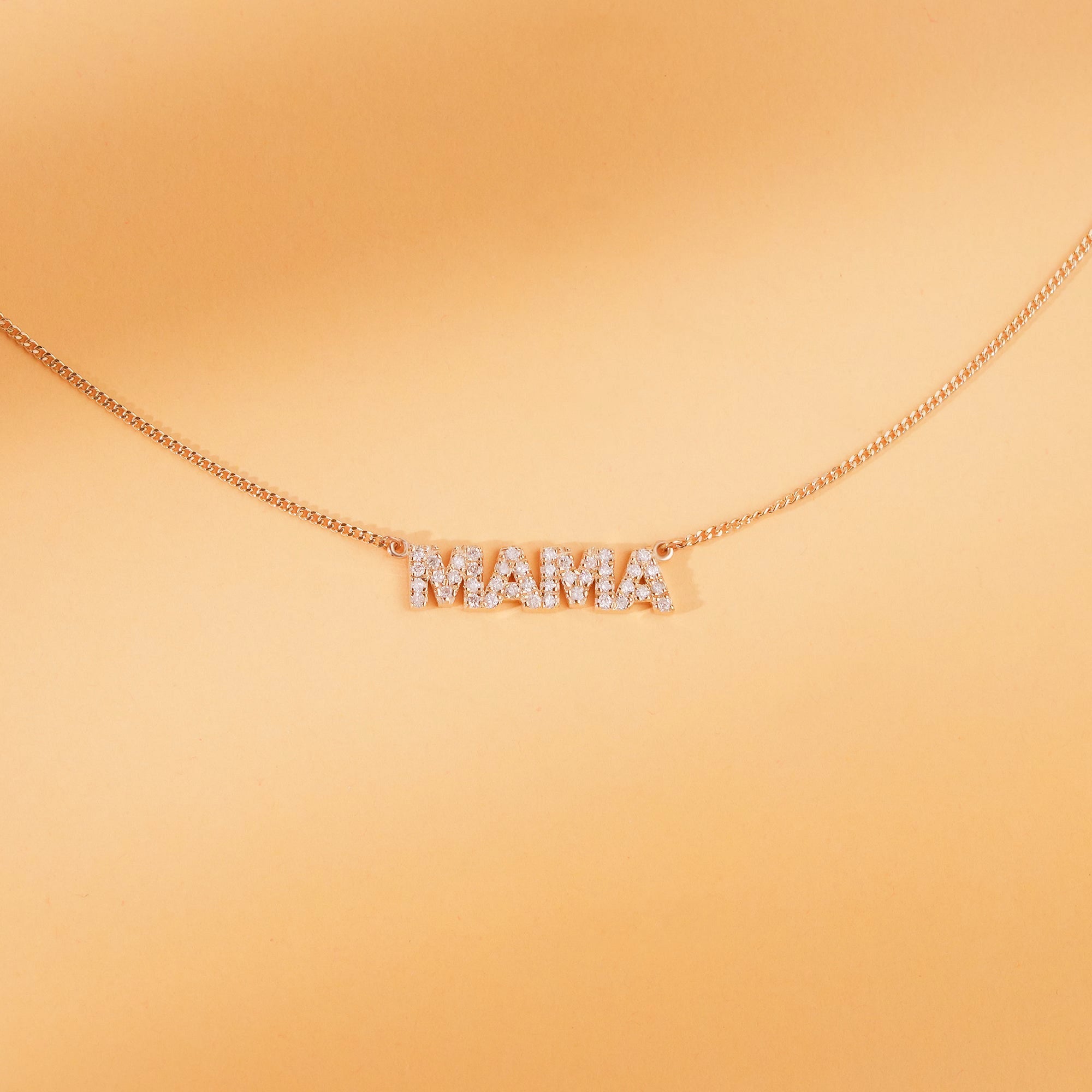 Chic Block Letter Diamond Name Necklace