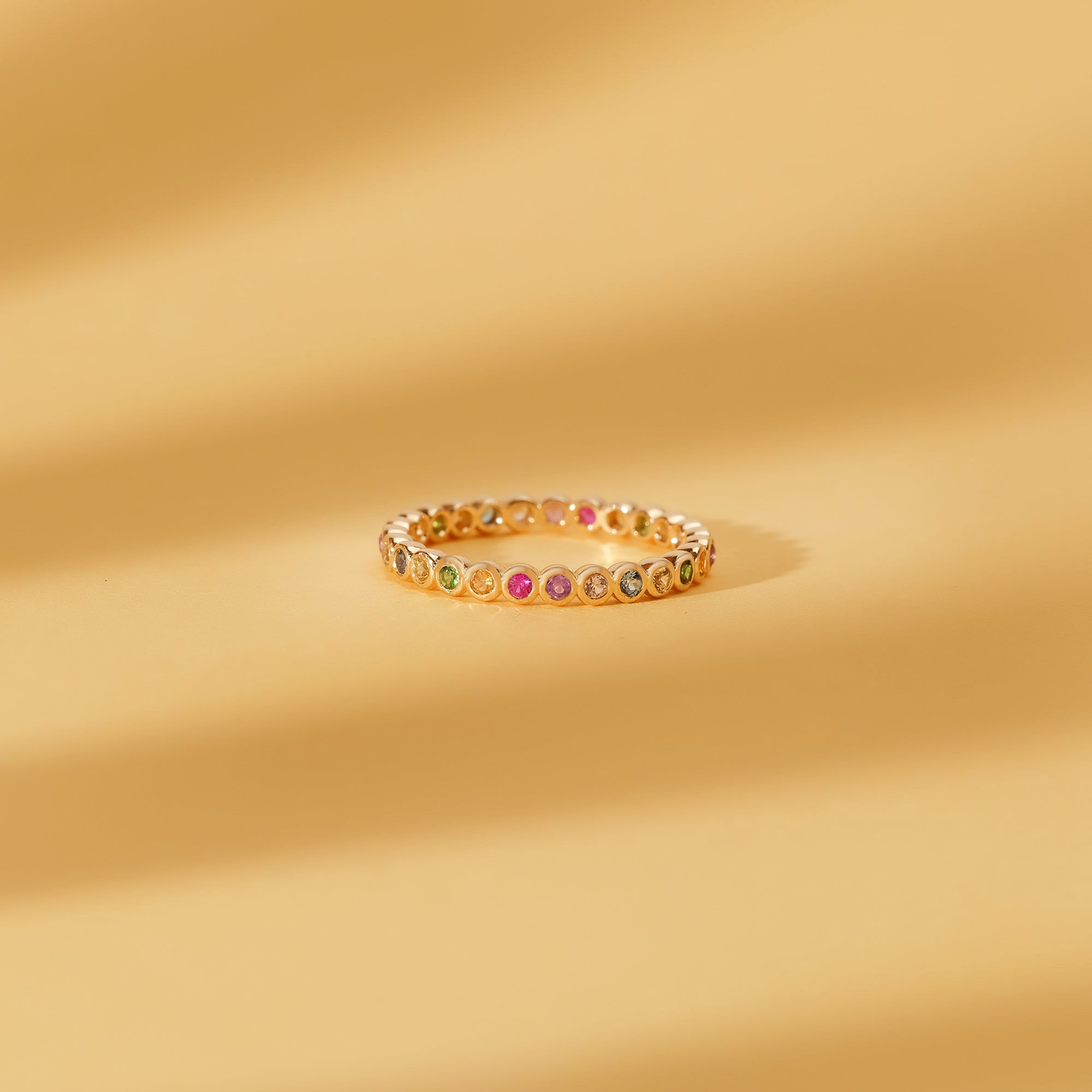 Rainbow Gemstone Eternity Ring