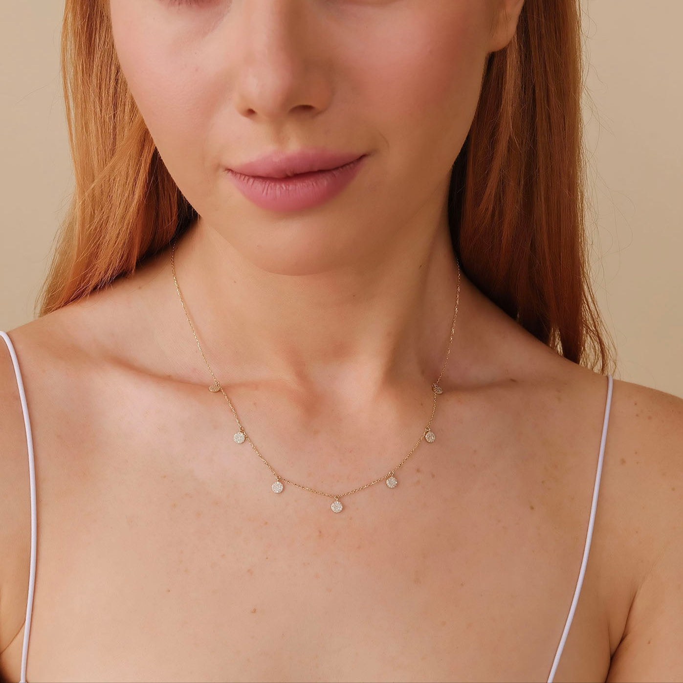 Diamond Halo Drop Pendant Necklace