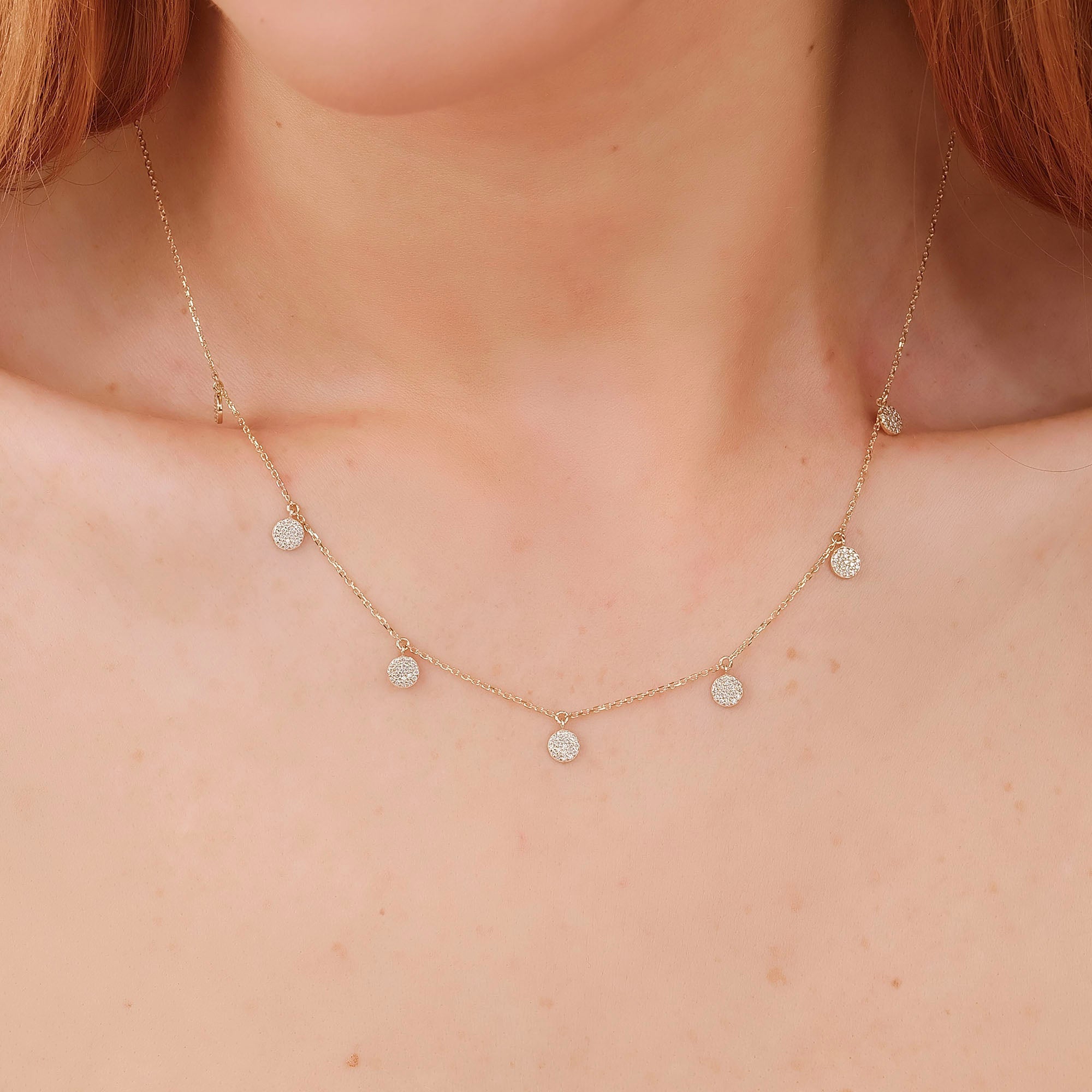 Diamond Halo Drop Pendant Necklace