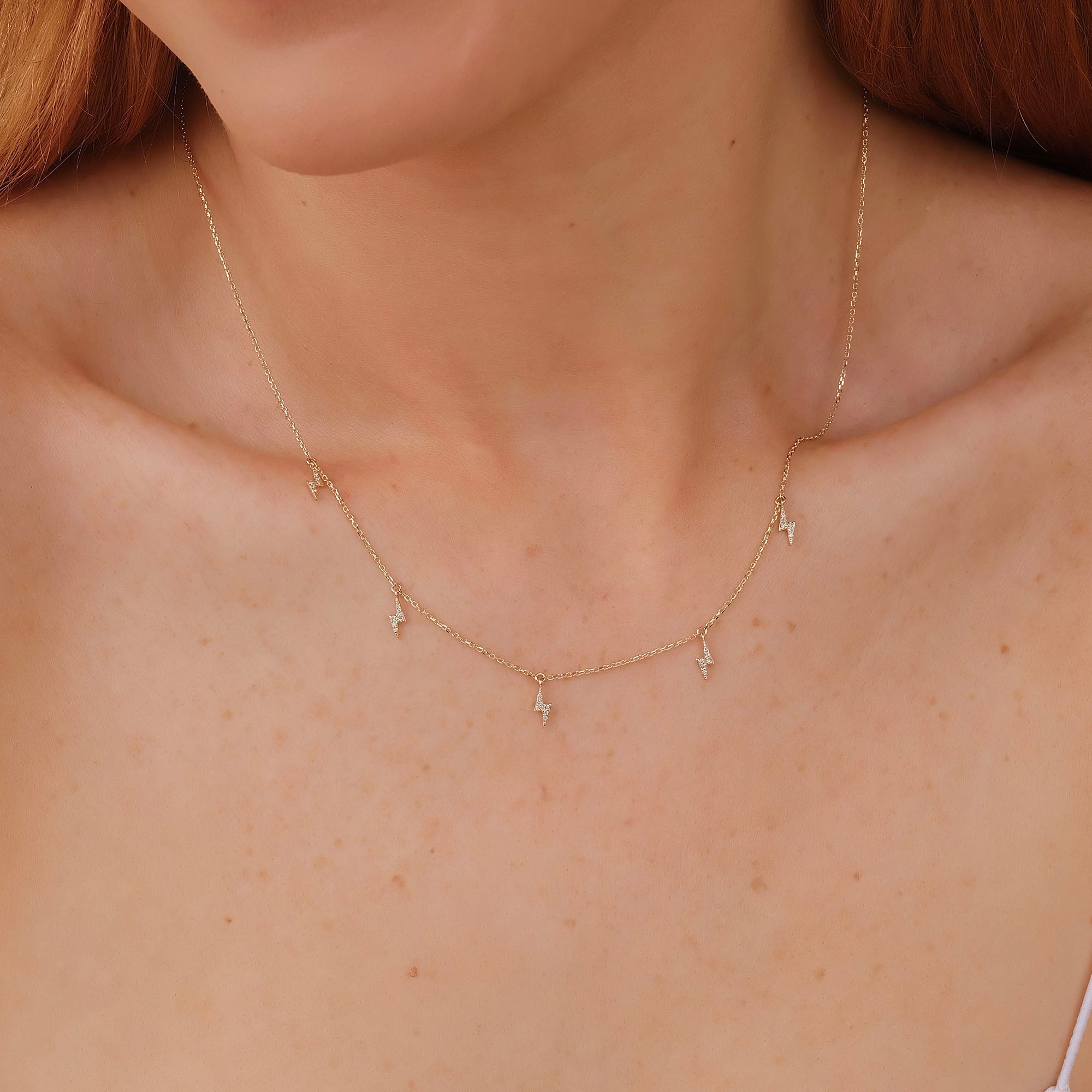 Diamond Radiance Lightning Bolt Drop Necklace