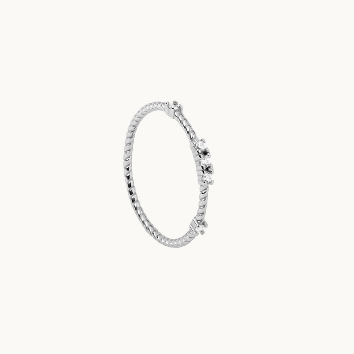 terling Silver 925 Ring with 18K Gold Plating and Dazzling Zirconia Stones - Jewel Edition