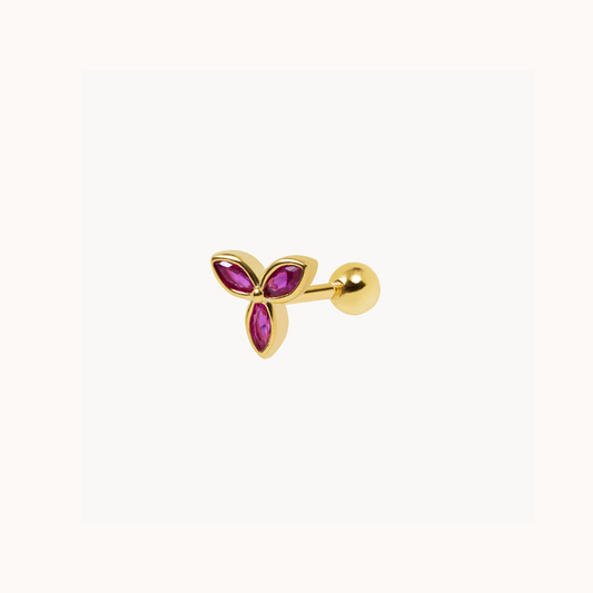 Vio Earring - Sterling Silver 925 Gold-Plated Piercing - Jewel Edition