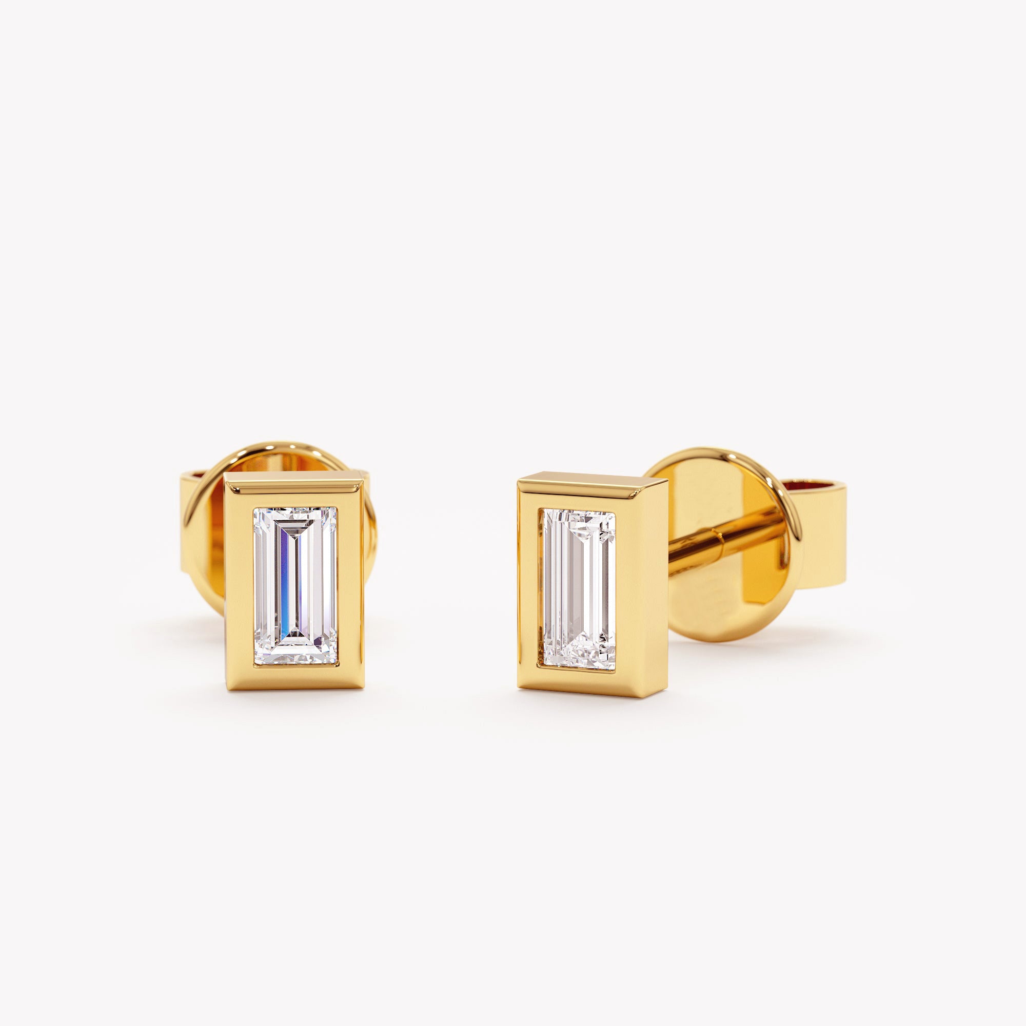 Minimalist Baguette Diamond Studs