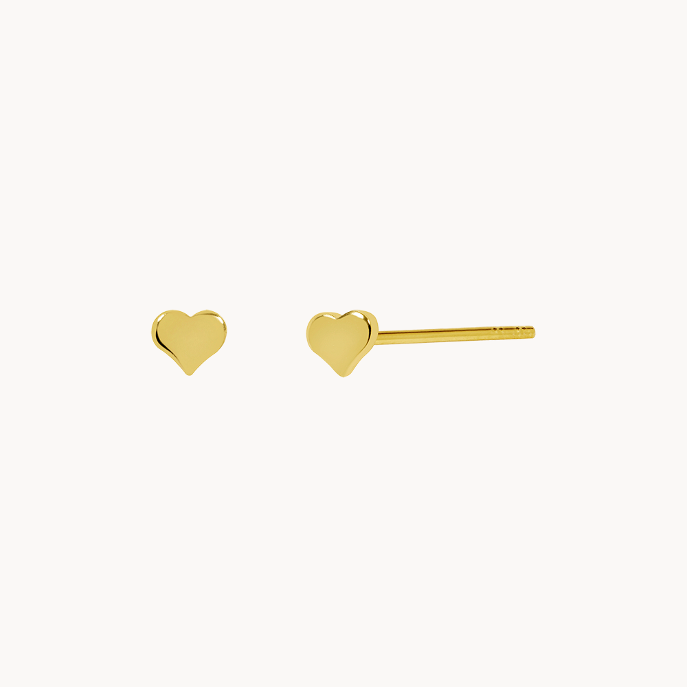 Extra Mini Heart Gold Plated Earrings - Jewel Edition