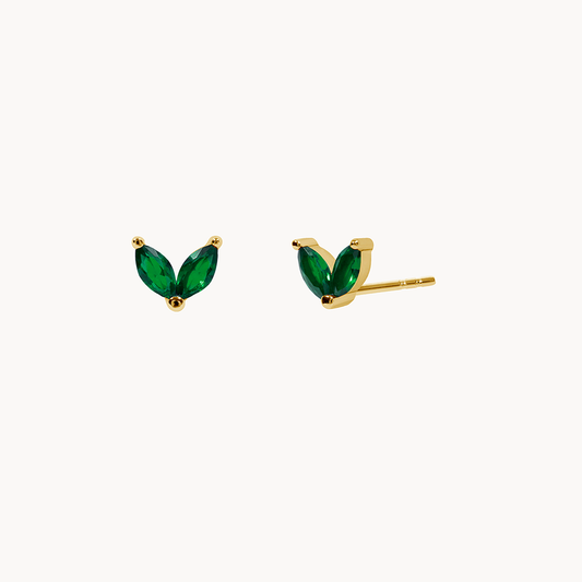 Green Phoenix Gold-Plated Sterling Silver Earrings - Jewel Edition