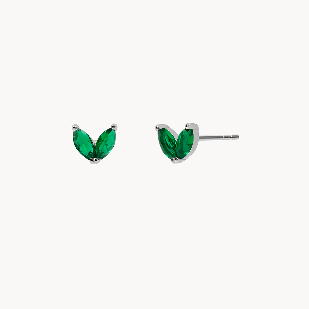 Green Phoenix Gold-Plated Sterling Silver Earrings - Jewel Edition