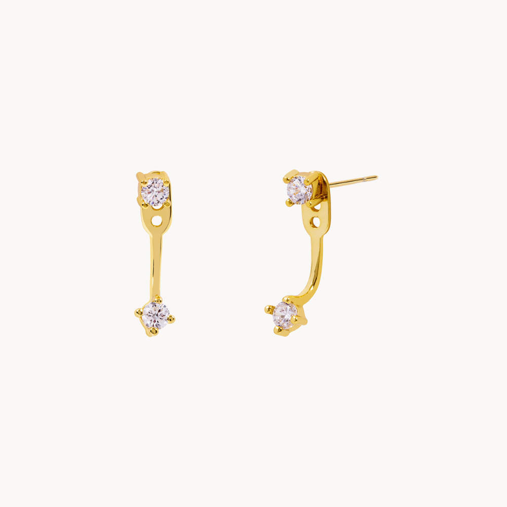 Hailey Gold 18K Gold-Plated Sterling Silver Ear Jacket Earrings - Jewel Edition