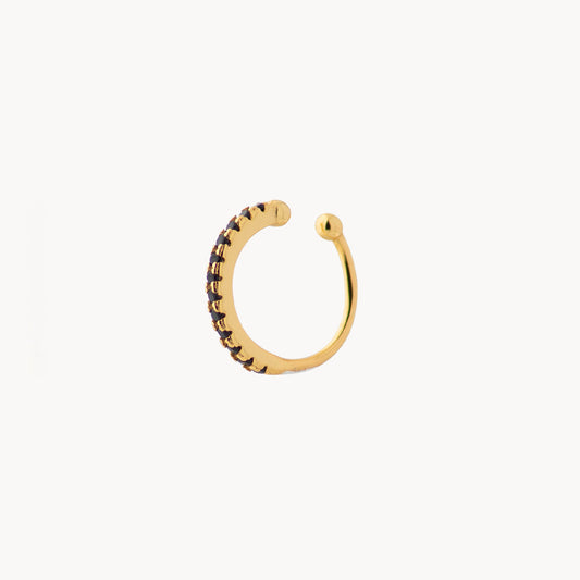 Black Vera Minimalist Ear Cuff - Jewel Edition