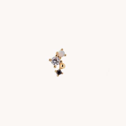 Elegant Diana Black Fumé Piercing: 18-Carat Gold-Plated Steel - Jewel Edition