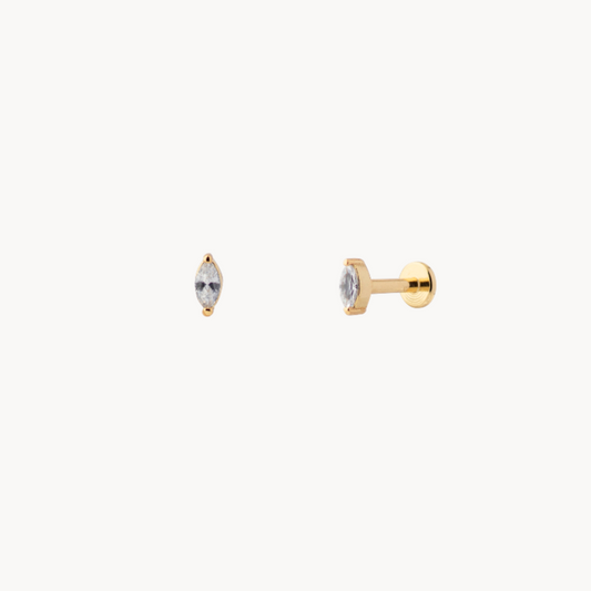 Classic Gemma Diamond-Shaped Piercing: 18 Karat Gold Plated Steel - Jewel Edition