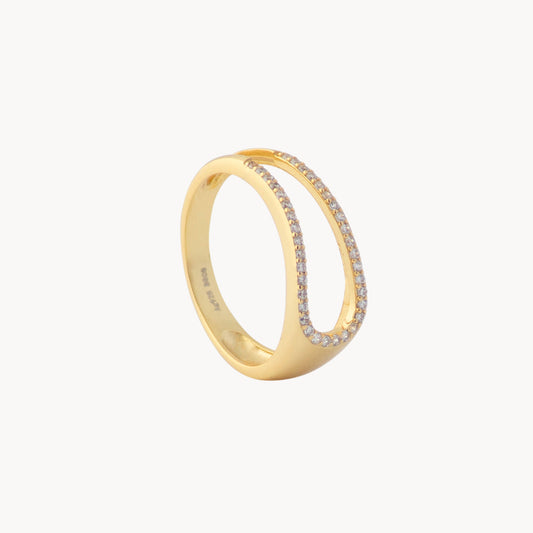 Taylor Double Ring: Elegant Sophistication with Zirconia Embellishments - Jewel Edition