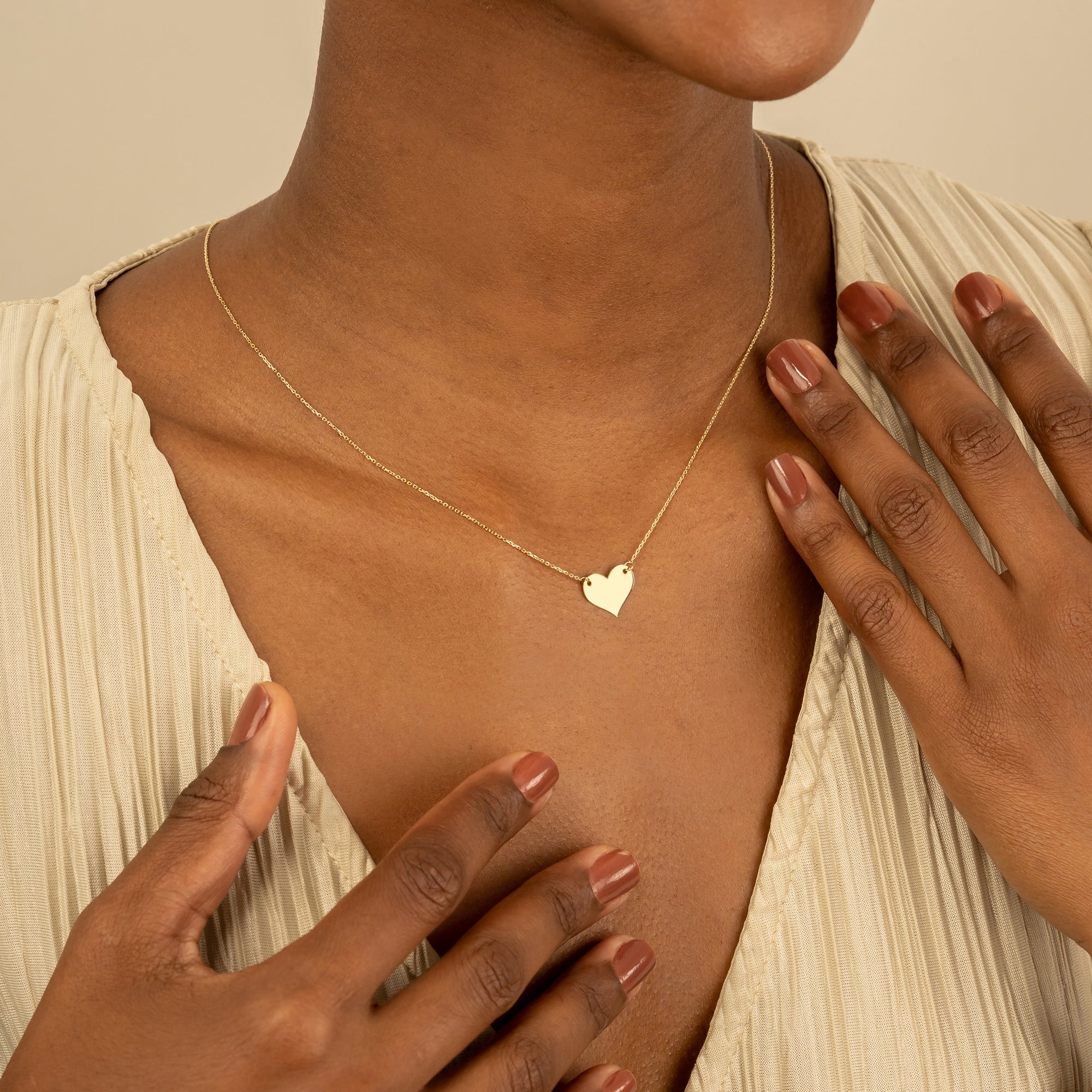 Engravable Heart Charm Necklace