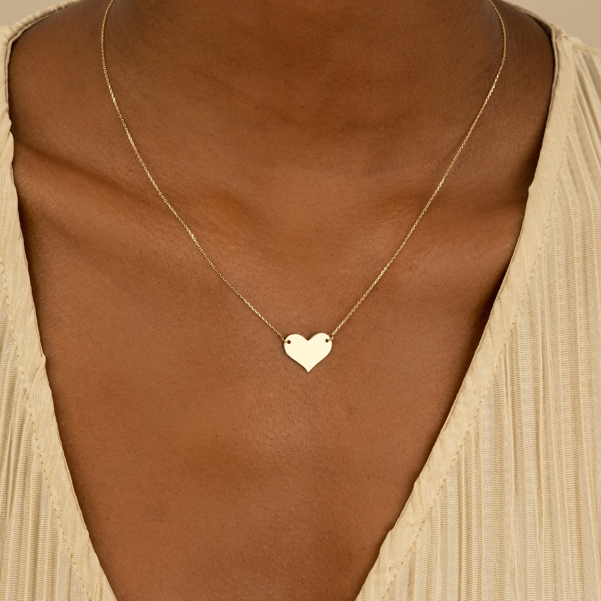 Engravable Heart Charm Necklace