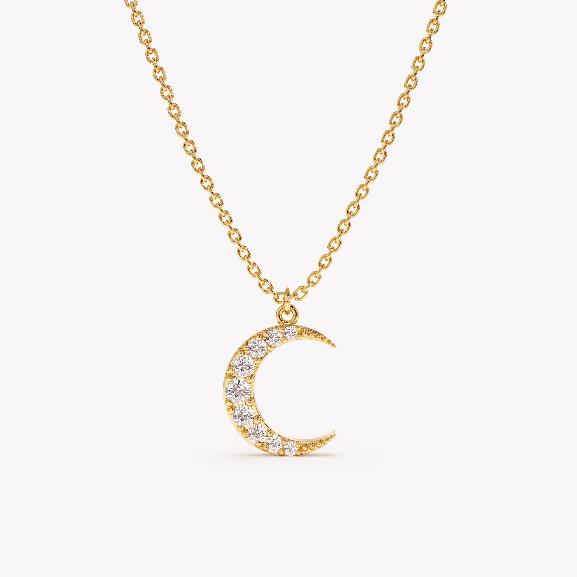 Diamond Lunar Spark Crescent Necklace