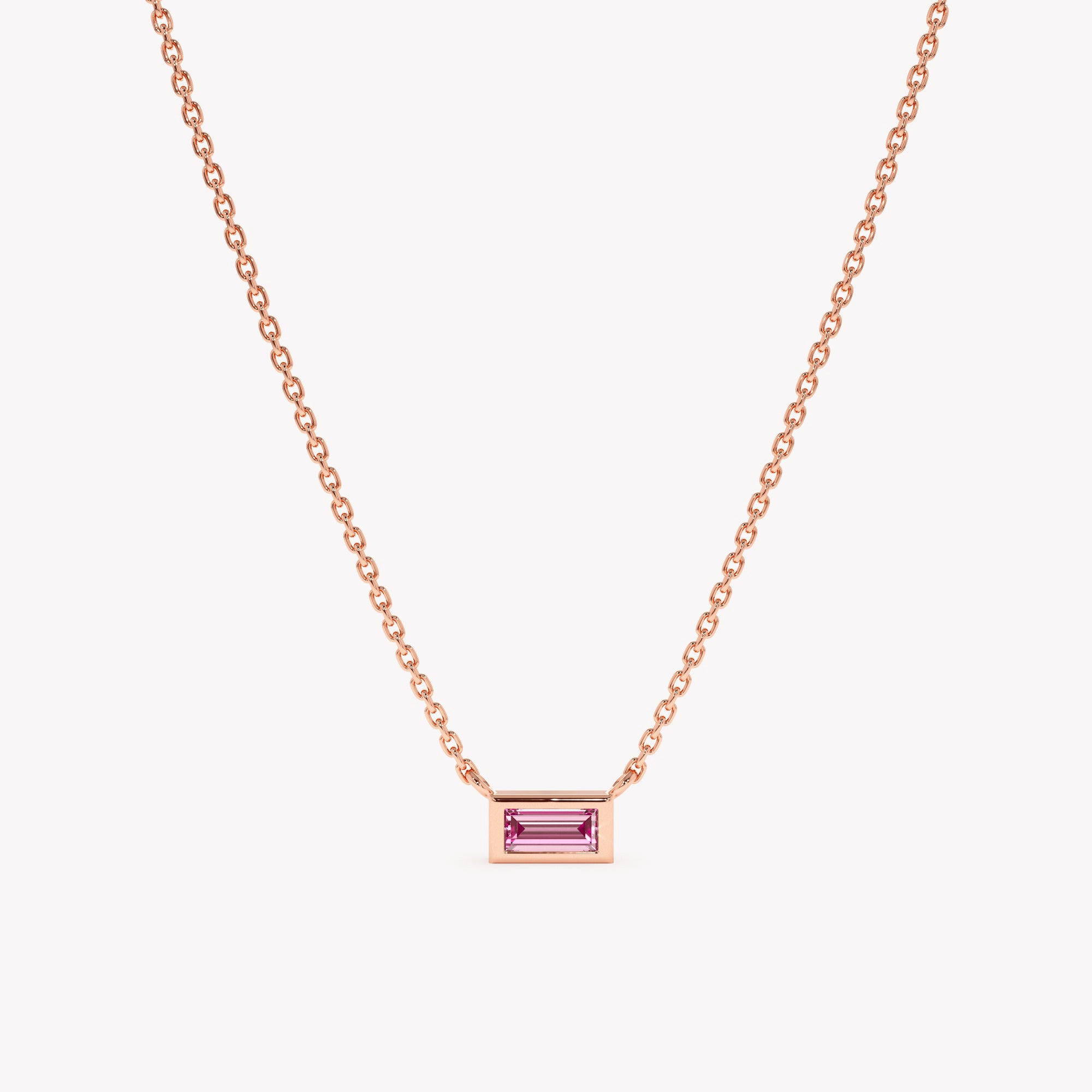 Tiny Pink Sapphire Necklace